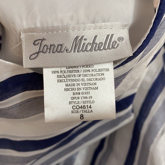 Jona Michelle Girls' Party Dress Blue/Stripes - Picture 9 of 10